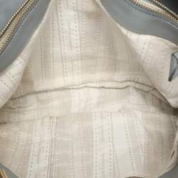 Salvatore Ferragamo Grey Leather and Raffia Betulla Tote
