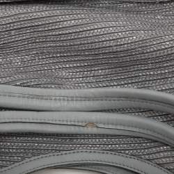 Salvatore Ferragamo Grey Leather and Raffia Betulla Tote