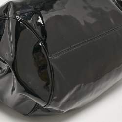 Salvatore Ferragamo Black Patent Leather Marisa Satchel