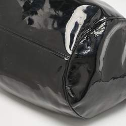 Salvatore Ferragamo Black Patent Leather Marisa Satchel