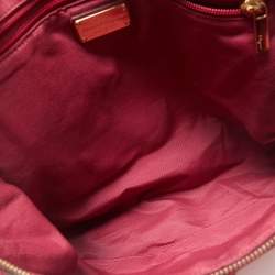 Salvatore Ferragamo Red/Orange Leather and Nylon Vara Bow Tote