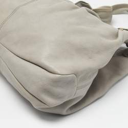 Salvatore Ferragamo Grey Leather Bow Hobo