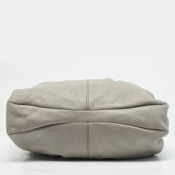 Salvatore Ferragamo Grey Leather Bow Hobo