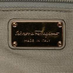 Salvatore Ferragamo Grey Leather Bow Hobo