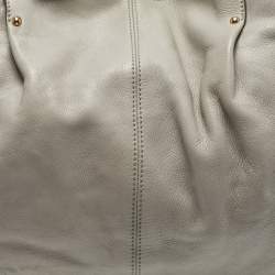 Salvatore Ferragamo Grey Leather Bow Hobo