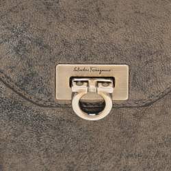 Salvatore Ferragamo Metallic Leather Classic Mediterraneo French Wallet