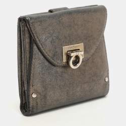 Salvatore Ferragamo Metallic Leather Classic Mediterraneo French Wallet