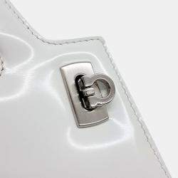 Salvatore Ferragamo White Leather Wanda Mini Tote 