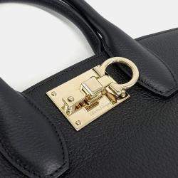 Salvatore Ferragamo Beige Black Leather Studio Small Bag