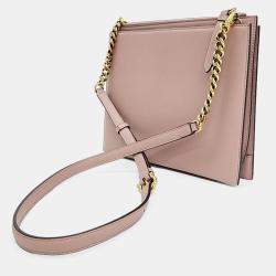 Salvatore Ferragamo Pink Leather Trifolio Small Crossbody Bag