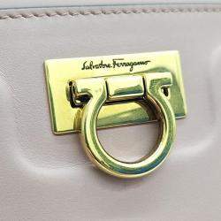 Salvatore Ferragamo Pink Leather Trifolio Small Crossbody Bag
