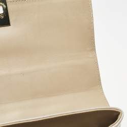 Salvatore Ferragamo Grey Signature Embossed Leather Gancini Top Handle Bag
