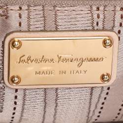 Salvatore Ferragamo Beige Leather Double Gancio Bag