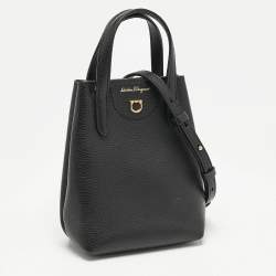 Salvatore Ferragamo Black Leather Mini Travel Tote