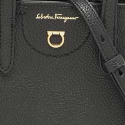 Salvatore Ferragamo Black Leather Mini Travel Tote