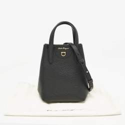 Salvatore Ferragamo Black Leather Mini Travel Tote
