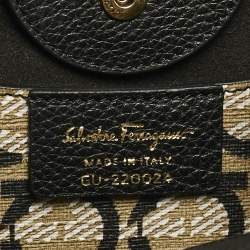 Salvatore Ferragamo Black Leather Mini Travel Tote