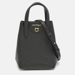 Salvatore Ferragamo Black Leather Mini Travel Tote
