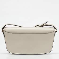 Salvatore Ferragamo Ivory Leather Trapezio Shoulder Bag