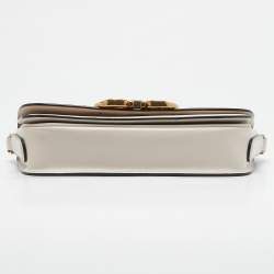 Salvatore Ferragamo Ivory Leather Trapezio Shoulder Bag