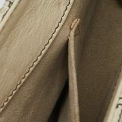 Salvatore Ferragamo Cream/Beige Lizard Gancini Chain Clutch