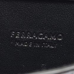 Salvatore Ferragamo Lilac/Black Lizard Embossed Leather Multi Pocket Flap Crossbody Bag