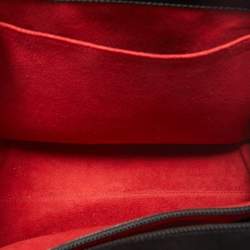 Salvatore Ferragamo Black Embossed Leather Gancini Top Handle Bag
