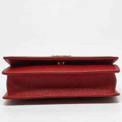 Salvatore Ferragamo Red Leather Mini Gancini Top Handle Bag