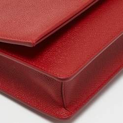 Salvatore Ferragamo Red Leather Mini Gancini Top Handle Bag