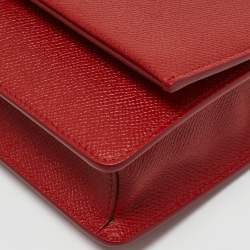 Salvatore Ferragamo Red Leather Mini Gancini Top Handle Bag