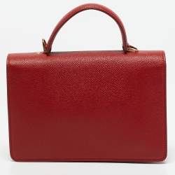 Salvatore Ferragamo Red Leather Mini Gancini Top Handle Bag