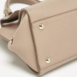 Salvatore Ferragamo Beige Leather Small Sofia Top Handle Bag