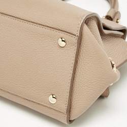 Salvatore Ferragamo Beige Leather Small Sofia Top Handle Bag
