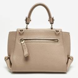 Salvatore Ferragamo Beige Leather Small Sofia Top Handle Bag