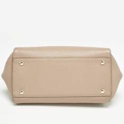 Salvatore Ferragamo Beige Leather Small Sofia Top Handle Bag