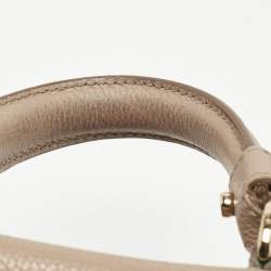 Salvatore Ferragamo Beige Leather Small Sofia Top Handle Bag