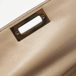 Salvatore Ferragamo Beige Leather Small Sofia Top Handle Bag