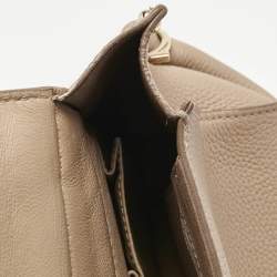 Salvatore Ferragamo Beige Leather Small Sofia Top Handle Bag