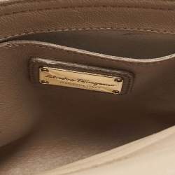 Salvatore Ferragamo Beige Leather Small Sofia Top Handle Bag