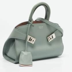 Salvatore Ferragamo Green Leather XS Hug Satchel