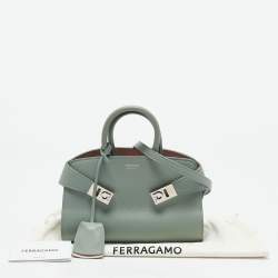 Salvatore Ferragamo Green Leather XS Hug Satchel