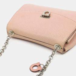 Salvatore Ferragamo Pink Leather Gancini Chain Crossbody Bag