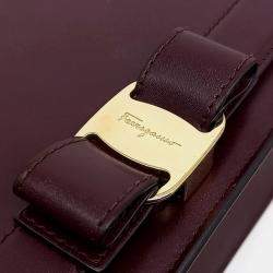 Salvatore Ferragamo Burgundy Leather Vara shoulder bag