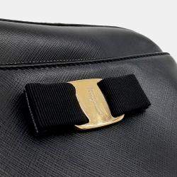 Salvatore Ferragamo Black Leather Lydia Camera Bag