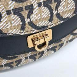 Salvatore Ferragamo Coated Canvas Leather All Gancini Crossbody Bag