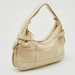 Salvatore Ferragamo Cream Leather Hobo