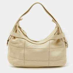 Salvatore Ferragamo Cream Leather Hobo