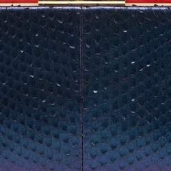 Pre Owned Salvatore Ferragamo Red/Iridescent Blue Suede and Python Leather Clutch