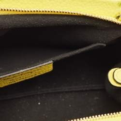 Pre Owned Salvatore Ferragamo Yellow Leather Small Gancini Crossbody Bag