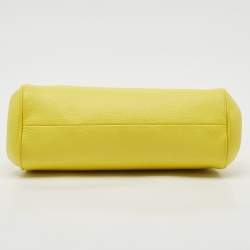 Pre Owned Salvatore Ferragamo Yellow Leather Small Gancini Crossbody Bag